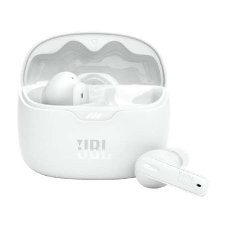 JBL Tune Beam In-ear Bluetooth Handsfree Ακουστικά με Αντοχή στον Ιδρώτα και Θήκη Φόρτισης Λευκά