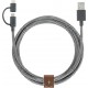 Native Union Braided USB to Lightning / micro USB Cable Γκρι 2m (Belt Twinhead)