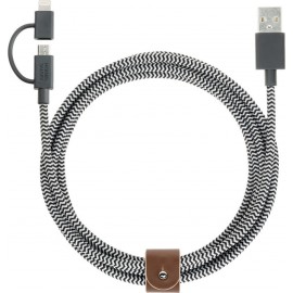 Native Union Braided USB to Lightning / micro USB Cable Γκρι 2m (Belt Twinhead)