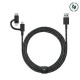 Native Union Cosmos Braided USB to Lightning / Type-C / micro USB Cable Μαύρο 2m