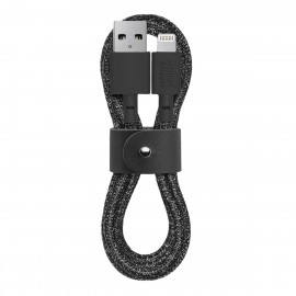 Native Union Belt Braided USB to Lightning Cable Γκρι 2m (BELT-L-CS-BLK-2-NP)