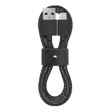 Native Union Belt Braided USB to Lightning Cable Γκρι 2m (BELT-L-CS-BLK-2-NP)