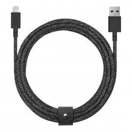 Native Union Belt Braided USB to Lightning Cable Γκρι 3m (BELT-L-CS-BLK-3-NP)