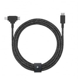 Native Union Belt USB to Type-C / Lightning Cable Μαύρο 1.8m