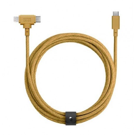 Native Union Belt USB to Type-C / Lightning Cable Κίτρινο 1.8m