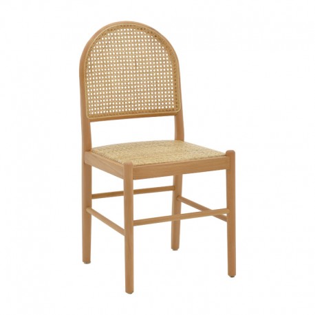 263-000010 Καρέκλα Alessia pakoworld ξύλο οξιάς-rattan φυσικό 43x40x89εκ