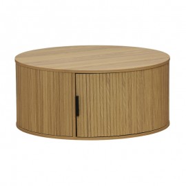 260-000009 Τραπέζι σαλονιού Eventful pakoworld MDF φυσικό Φ80x35.5εκ