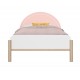 0101.GM24 Romy κρεβάτι μονό 102x207x83εκ. ( για στρώμα 90x200εκ. ) Λευκό / Ροζ / Blond Oak  Λευκό / Ροζ / Blond Oak  102x207εκ. 