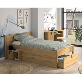 0101.GM26 Lugano κρεβάτι με αποθηκευτικό χώρο 207x123x80εκ. (  για στρώμα 90x200εκ. ) Artisan Oak  Artisan Oak 207x123εκ.  Ύψος 