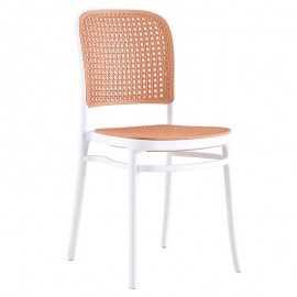 262-000001 Καρέκλα Juniper pakoworld με UV protection PP μπεζ-λευκό 51x40.5x86.5εκ.