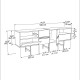 120-000380 Μπουφές Kevan pakoworld καρυδί-μαύρο πόδι 180x35x65εκ