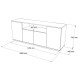 176-000137 Μπουφές Placefol pakoworld μελαμίνης λευκό-φυσικό 180x44.5x75εκ