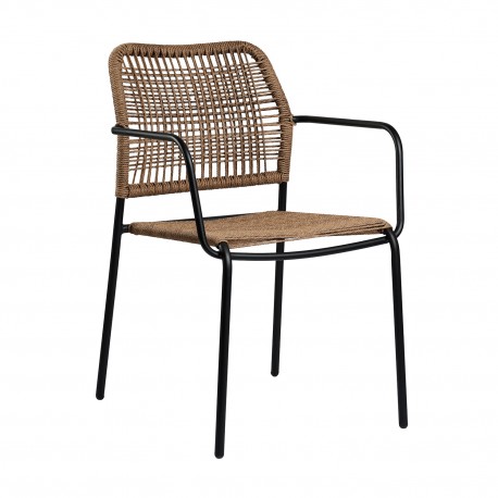 900-269 Πολυθρόνα Monza Φυσικό με μαύρο σκελετό 53.5 x 60 x 79 53.5x60x79 εκ.