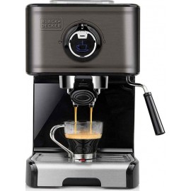 Black & Decker BXCO1200E Μηχανή Espresso 1200W Πίεσης 15bar Γκρι