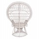 ΠΟΛΥΘΡΟΝΑ ROYAL PEACOCK HM9342.02 RATTAN ΣΕ ΛΕΥΚΟ-ΜΑΞΙΛΑΡΙ ΛΕΥΚΟ 114x72x150Yεκ.