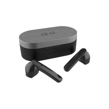 110591-0005 Akai BTE-J10B Μαύρα Ασύρματα Bluetooth V5.0 in-ear ακουστικά με μεταλλική βάση