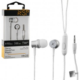 15191-0005 NSP HN25 White In ear ακουστικά ψείρες Hands Free