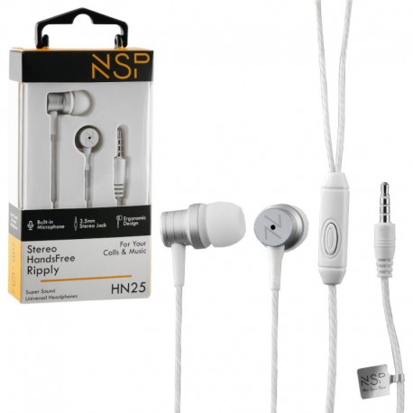 15191-0005 NSP HN25 White In ear ακουστικά ψείρες Hands Free