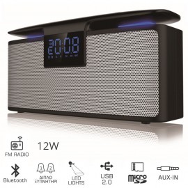 110582-0081 Akai ABTS-M10 Φορητό ηχείο Bluetooth και διπλό ξυπνητήρι με Aux-In, micro SD,ραδιόφωνο και USB – 12 W