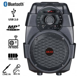 110582-0003 Akai ABTS-806 Φορητό ηχείο Bluetooth με USB, Aux-In και είσοδο μικροφώνου – 10W