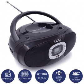 14883-0614 Akai BM004A-614 Φορητό HiFi με ραδιόφωνο, CD, USB και Aux-In