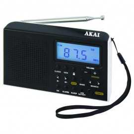 110583-0305 Akai AWBR-305 Φορητό ψηφιακό ραδιόφωνο παγκοσμίου λήψης με οθόνη και ρολόι