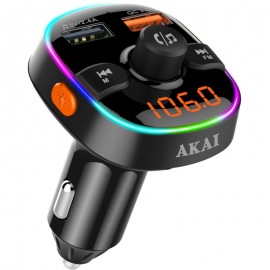 110585-0012 Akai FMT-52BT FM transmitter με LED, Hands Free, φορτιστή αυτοκινήτου, Bluetooth, micro SD, και 2 USB