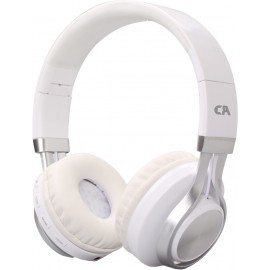381412 CRYSTAL AUDIO BT-01-WH BLUETOOTH WHITE-SILVER OVER-EAR HEADPHONES