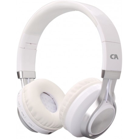 381412 CRYSTAL AUDIO BT-01-WH BLUETOOTH WHITE-SILVER OVER-EAR HEADPHONES