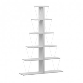 225-000042 Βιβλιοθήκη mini Tars pakoworld λευκό 130x22x146εκ