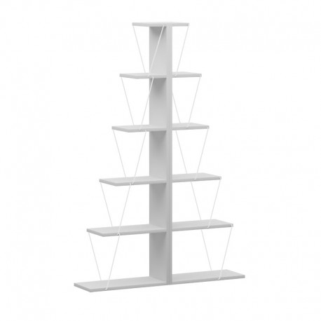 225-000042 Βιβλιοθήκη mini Tars pakoworld λευκό 130x22x146εκ