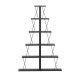 225-000041 Βιβλιοθήκη mini Tars pakoworld ανθρακί-μαύρο 130x22x146εκ