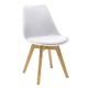 271-000001 Καρέκλα Gaston pakoworld PP-PU λευκό-φυσικό πόδι 53.5x48.5x83εκ
