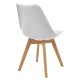 271-000001 Καρέκλα Gaston pakoworld PP-PU λευκό-φυσικό πόδι 53.5x48.5x83εκ