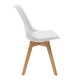 271-000001 Καρέκλα Gaston pakoworld PP-PU λευκό-φυσικό πόδι 53.5x48.5x83εκ
