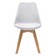 271-000001 Καρέκλα Gaston pakoworld PP-PU λευκό-φυσικό πόδι 53.5x48.5x83εκ