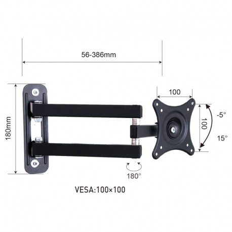 18589-7832 Osio OSM-7832 Βάση τηλεόρασης 10″ – 24″ VESA 100 x 100