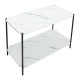 072-000065 Τραπέζι σαλονιού Mara MDF λευκό μαρμάρου-μαύρο 80x40x55cm