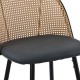 058-000063 Σκαμπό μπαρ Kace pakoworld pe rattan φυσικό-ανθρακί pu-μαύρο μέταλλο 43x55x102εκ