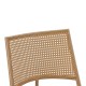 058-000064 Καρέκλα Giulia pakoworld φυσικό pe rattan-μπεζ ύφασμα-φυσικό μέταλλο 49x52x80εκ
