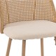 058-000062 Σκαμπό μπαρ Kace pakoworld φυσικό pe rattan-φυσικό ύφασμα-φυσικό μέταλλο 43x55x102εκ