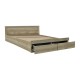 123-000206 Κρεβάτι διπλό Nalos pakoworld με συρτάρι castillo-oak 140x200εκ
