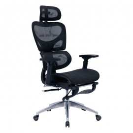 275-000002 Καρέκλα γραφείου διευθυντή με υποπόδιο Thelonius pakoworld mesh μαύρο