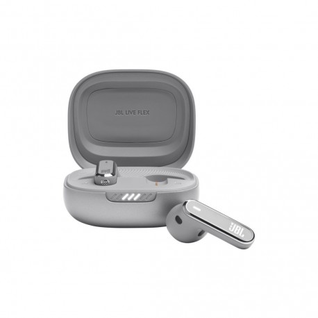 JBL Live Flex Earbud Bluetooth Handsfree Ακουστικά με Θήκη Φόρτισης Ασημί