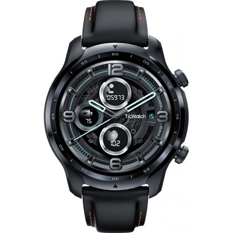 Ticwatch Pro 3 GPS Stainless Steel 48mm Αδιάβροχο Smartwatch με Παλμογράφο (Shadow Black)