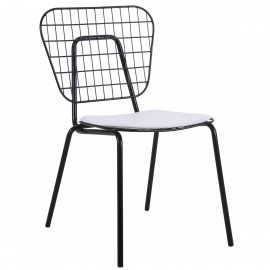 14590016 Καρέκλα Μεταλλική ALNUS Με Μαξιλάρι Μαύρο 53x55x79cm Μαύρο