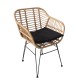 14510019 Καρέκλα Κήπου ACTORIUS Φυσικό/Μαύρο Μέταλλο/Rattan 57x53x81cm Φυσικό/Μαύρο