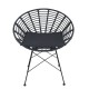 14510022 Καρέκλα Κήπου AELIUS Μαύρο Μέταλλο/Rattan 72x62x78cm Μαύρο