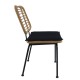 14510050 Καρέκλα Κήπου ATIUS Φυσικό/Μαύρο Μέταλλο/Rattan 46.5x55x86cm Φυσικό/Μαύρο