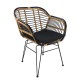 14510052 Καρέκλα Κήπου ATINIUS Φυσικό/Μαύρο Μέταλλο/Rattan 58x62x82cm Φυσικό/Μαύρο